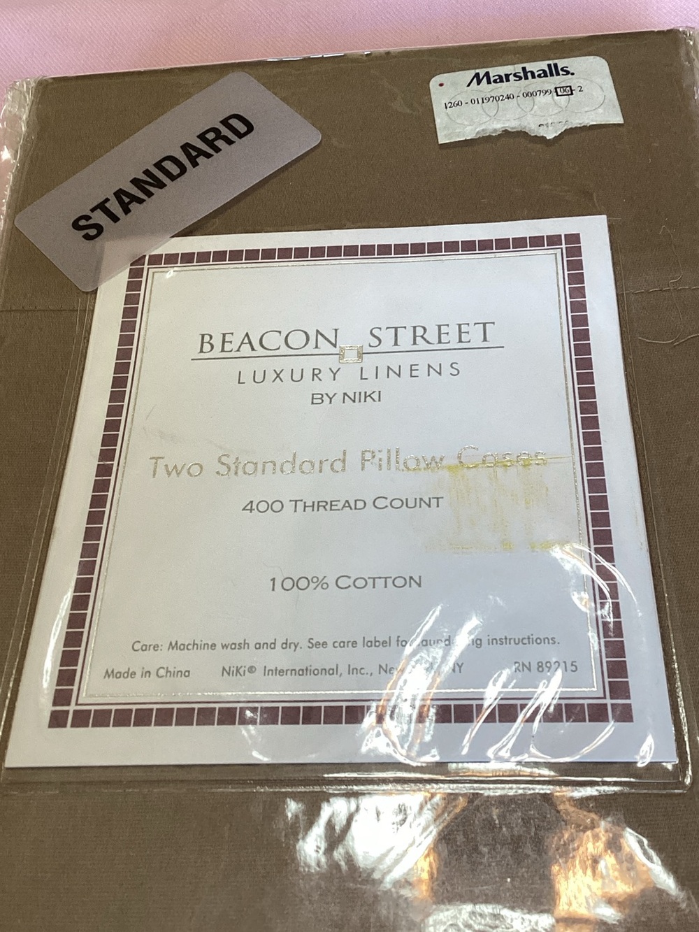 New Beacon Street Latte Standard Pillowcase (2-Pack)